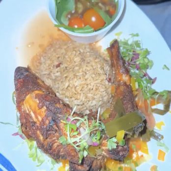 Yah Mon - Escovitch fish, rice and peas, & a side salad - Caribbean Near Me - Tampa, Florida Yah Mon - Escovitch fish, rice and peas, & a side salad - Caribbean Near Me - Tampa, Florida