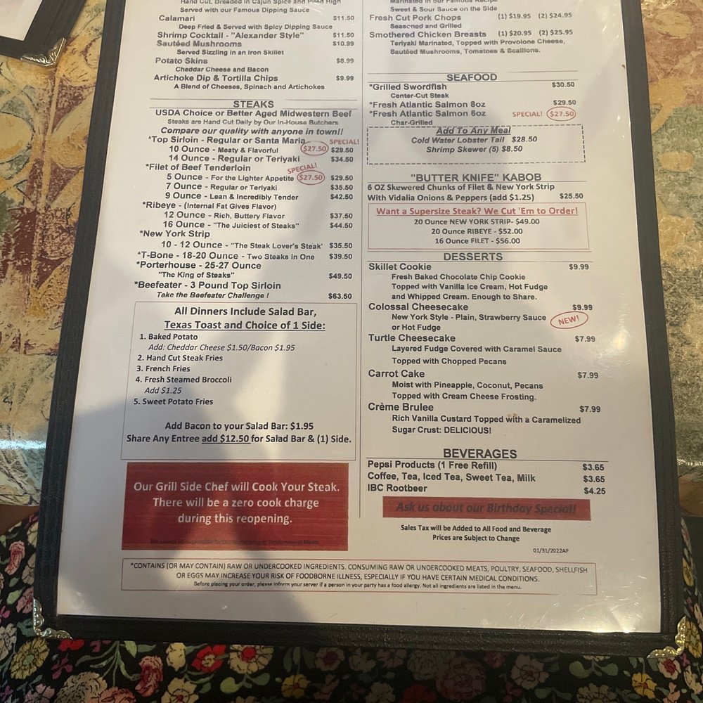 Alexander's Steakhouse - Menu - Steakhouses Near Me - Peoria, Illinois