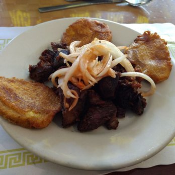 Le Soleil Brillant Restaurant - Fried goat with plantains - Haitian Near Me - New York, New York Le Soleil Brillant Restaurant - Fried goat with plantains - Haitian Near Me - New York, New York