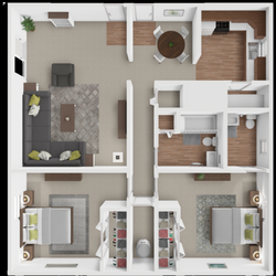 Hearth Hollow - 2-Bedroom Thoroughbred Floor Plan (935 sq ft)