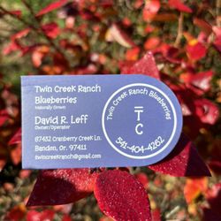 Twin Creek Ranch Blueberries - New business cards