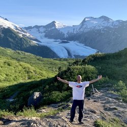 Portage Pass Trail - Appreciating the moment at Portage Pass.