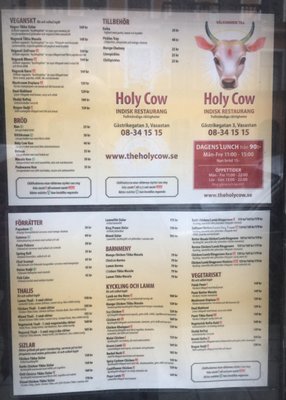 Menu photo 2 Holy Cow Stockholm, AB