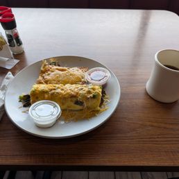 Had a omelet it was cold when hit the table after microwave still cold worse breakfast ever but looked good just wasnt Had a omelet it was cold when hit the table after microwave still cold worse breakfast ever but looked good just wasnt
