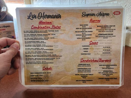 Menu photo 3 Los Hermanos Restaurant & Lounge Superior, AZ