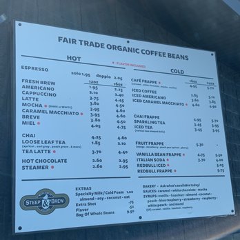 Steep and brew - Drive thru menu - Coffee & Tea Near Me - Houghton, Michigan