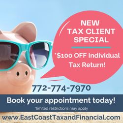 East Coast Tax and Financial Planning - New Tax Client Special!