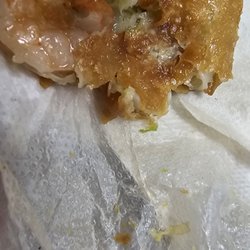 China Wok - Trying to get the oil out the srlhrimp roll
