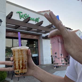 Tastea - Tiger Milk Tea + Strawberry Milk Tea (w/ green tea) - Bubble Tea Near Me - San Diego, California Tastea - Tiger Milk Tea + Strawberry Milk Tea (w/ green tea) - Bubble Tea Near Me - San Diego, California