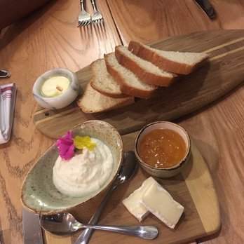 22 Square Restaurant - Bread with ricotta, jam, brie, and butter. - American Near Me - Savannah, Georgia