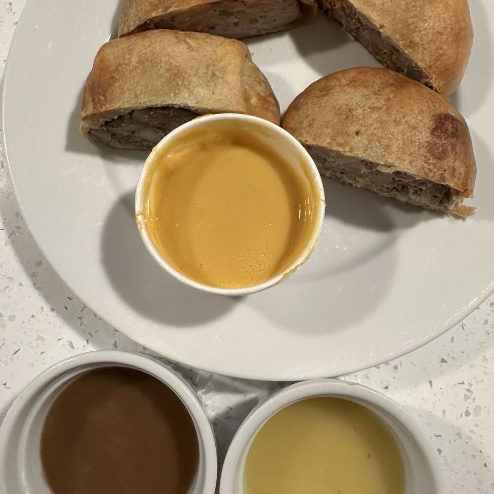 Pasty Kitchen - $1.50 mustard sauce with the Corned Beef Pasty - Desserts Near Me - Huntington Beach, California Pasty Kitchen - $1.50 mustard sauce with the Corned Beef Pasty - Desserts Near Me - Huntington Beach, California