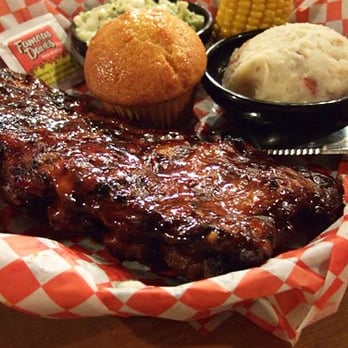 Famous Daves - Babyback Half order with garlic mashed potaotes and creamy cold slaw - Barbeque Near Me - Long Beach, California Famous Daves - Babyback Half order with garlic mashed potaotes and creamy cold slaw - Barbeque Near Me - Long Beach, California