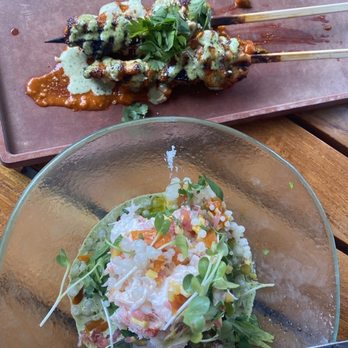 Cabra - Crab Causa and Chicken Thigh Anticucho - Peruvian Near Me - Chicago, Illinois
