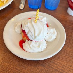 Birthday cake on the house! How sweet!