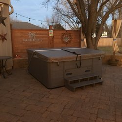Home Resort - Aahs Spas model 6000 on paver patio