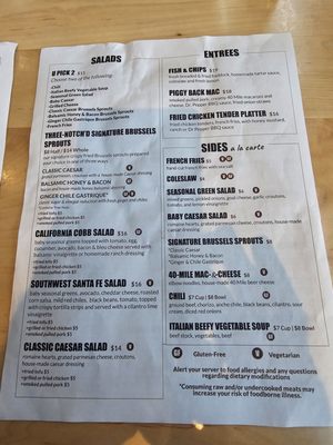 Menu photo 5 Three Notch'd Craft Kitchen and Brewery - Roanoke Roanoke, VA