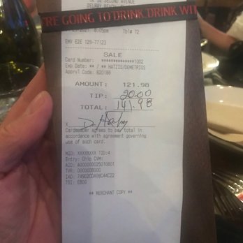 Park Tavern - Our bill - New American Near Me - Delray Beach, Florida