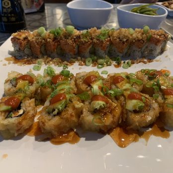 Trapper's Sushi - *Skywalker Roll in the back. *Buddhalicious Roll in the front. - Asian Fusion Near Me - Avondale, Arizona