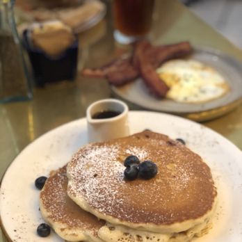 Eberly - Sides: blueberry pancakes, applewood bacon, egg - Bars Near Me - Austin, Texas