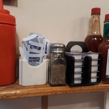 Old Monterey Cafe - Condiments on a shelf - Breakfast & Brunch Near Me - Monterey, California