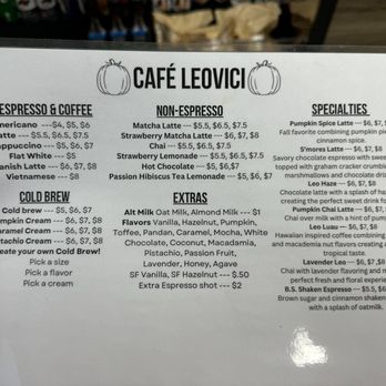 Leovici - nov 2024 menu - Cafes Near Me - Tustin, California