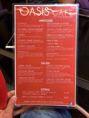 Menu photo 3 Oasis - Bar Hookah Eats Scottsdale, AZ