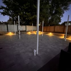 Kiwi Pavers Inc - Retaining wall done.  Lights installed!