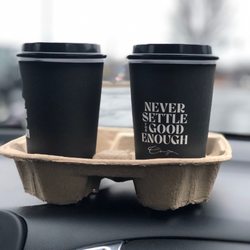 Onyx Coffee Lab - Love the sayings on everything! Onyx Delight, Matcha Latte, and Salt Mocha