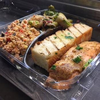Urban Plates - Honey Mustard Glaze Salmon with Brussel Sprouts and Quinoa Salad. DELICIOUS. - New American Near Me - Irvine, California Urban Plates - Honey Mustard Glaze Salmon with Brussel Sprouts and Quinoa Salad. DELICIOUS. - New American Near Me - Irvine, California