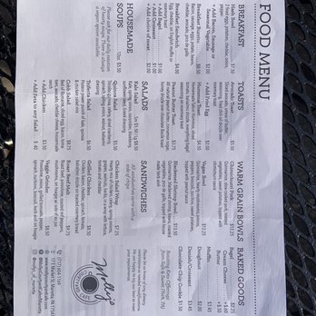 Mollys Courtyard Cafe - a receipt for food items - Cafes Near Me - Marietta, Pennsylvania