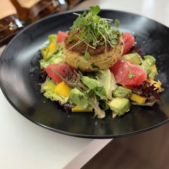 Calivence - Jumbo Lump Crab Cake Salad pairs perfectly with our Calivence Santa Barbara Chardonnay - Wine Tasting Room Near Me - Fredericksburg, Texas Calivence - Jumbo Lump Crab Cake Salad pairs perfectly with our Calivence Santa Barbara Chardonnay - Wine Tasting Room Near Me - Fredericksburg, Texas