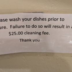 Wapiti Lodge - Instructions in kitchen