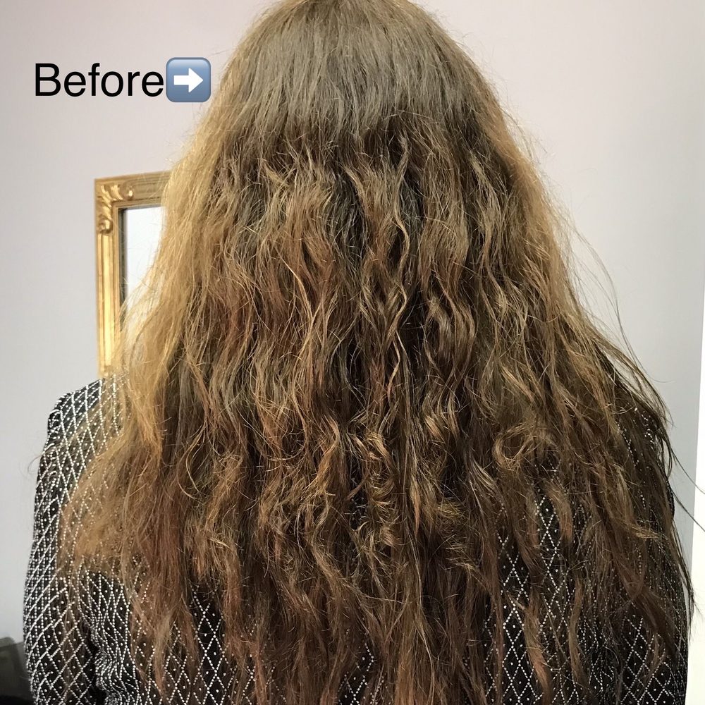 Before: my hair was damaged and I wasn't having much luck with the cut.