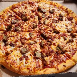 Domino's Pizza - Large Bacon & Italian Sausage. Personable counterperson. (4/30/26)