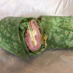 Michael's Deli & Cafe - Ham and cheese wrap with lettuce, pickle and spicy mustard... Fantastic!