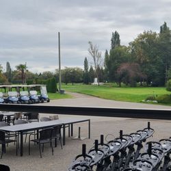 Delta Golf & Country Club - View from our table.  We sat on the outside seating area because they were having a golf function in the large dining area