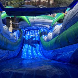 Beach City Jumpers - The plunge on our 18' tall Tropical Water Slide