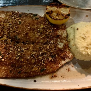 GRANVILLE - Rainbow Trout with a crispy, pepita crust. - New American Near Me - Studio City, California GRANVILLE - Rainbow Trout with a crispy, pepita crust. - New American Near Me - Studio City, California