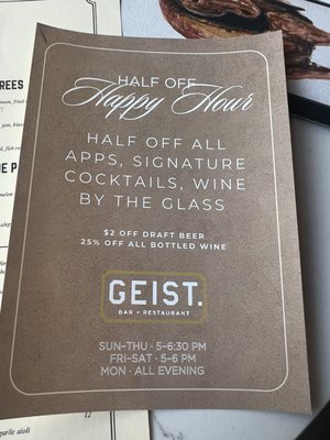 Menu photo 1 Geist Nashville, TN