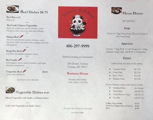 Menu photo 2 Sumi's Kitchen Eureka, MT Menu photo 2 Sumi's Kitchen Eureka, MT