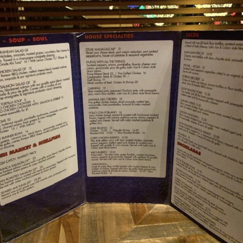 Table Mesa - Menu side of 2 sides...pictures get blurred when posted - Latin American Near Me - Bentonville, Arkansas Table Mesa - Menu side of 2 sides...pictures get blurred when posted - Latin American Near Me - Bentonville, Arkansas
