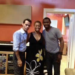 Drummerboy Entertainment - Salsa Legend Marc Anthony, with studio staff Ronnique Major-Hundley, and Étienne "EJ" Porter