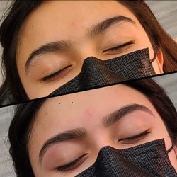 Precision Eyebrow Threading - Eyebrow threading before & after