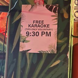 Right next to the karaoke station! Right next to the karaoke station!