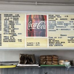 Menu as of August 2025