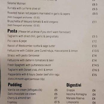Padella - Sample menu - Italian Near Me - London, XGL