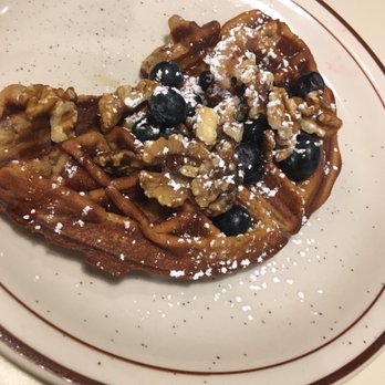 Funk 'n Waffles - Banana bread waffle, blueberries and walnuts - New American Near Me - Syracuse, New York Funk 'n Waffles - Banana bread waffle, blueberries and walnuts - New American Near Me - Syracuse, New York