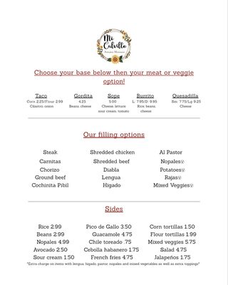 Menu photo 4 Mi Calvillo Durham, NC