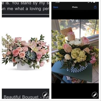 All City Florist - Left is what I was supposed to get, right is what I received. - Florists Near Me - Melbourne, Florida