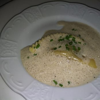 Scalini Fedeli - Complimentary bouche of porcini ravioli with truffle foam! - Italian Near Me - New York, New York Scalini Fedeli - Complimentary bouche of porcini ravioli with truffle foam! - Italian Near Me - New York, New York